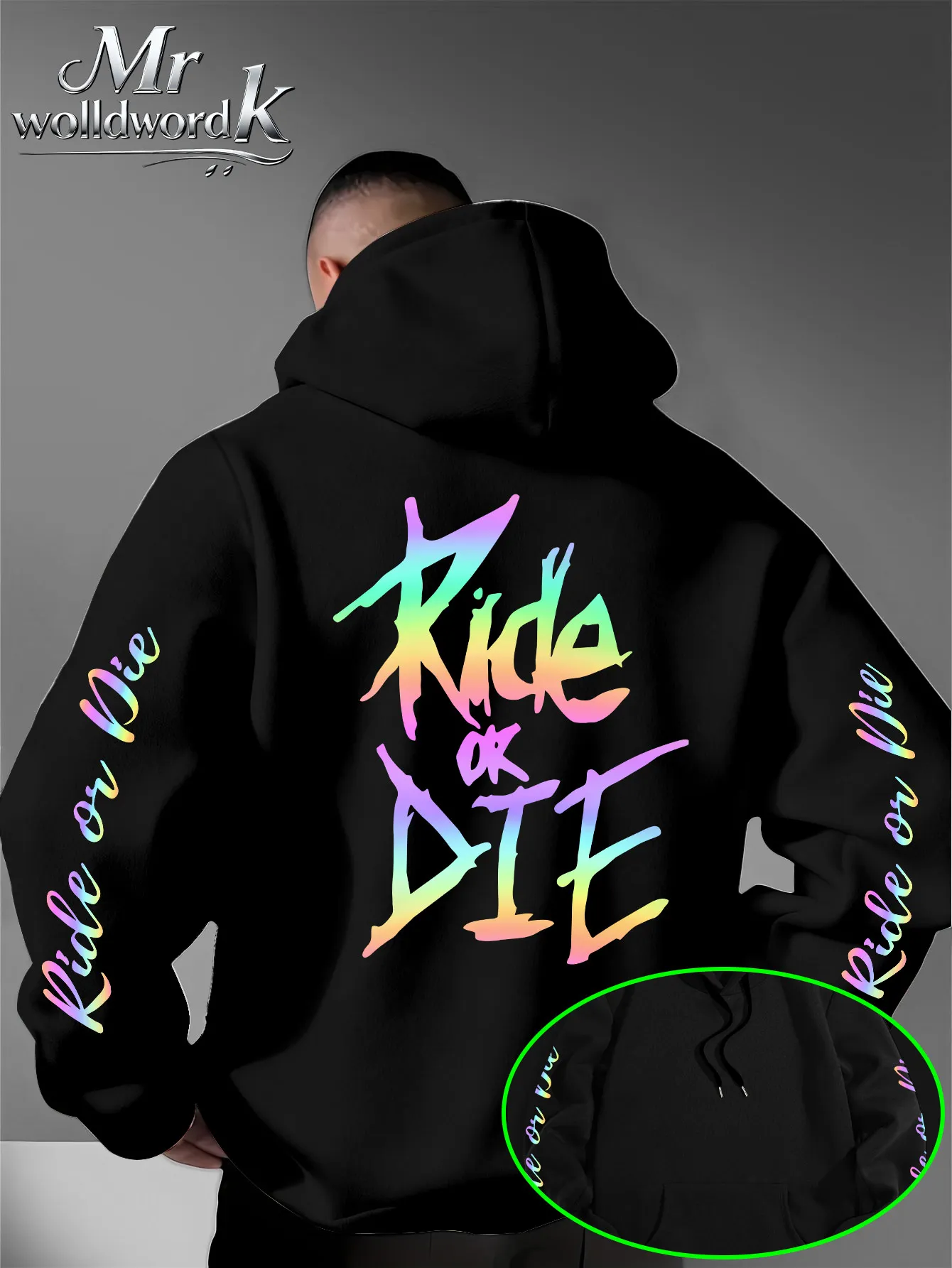 Motorcycle Gear Hoodie - 남성용 라이드 오어 다이 후디 네온