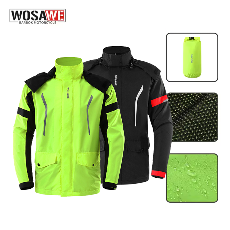 Motorcycle Gear Hoodie - WOSAWE 오토바이 레인코트 재킷 방수 후드