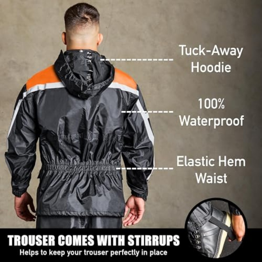 방수 오토바이 레인슈트, 2피스 반사 기능, 경량 라이 - Motorcycle Gear Hoodie 리뷰 및 가격