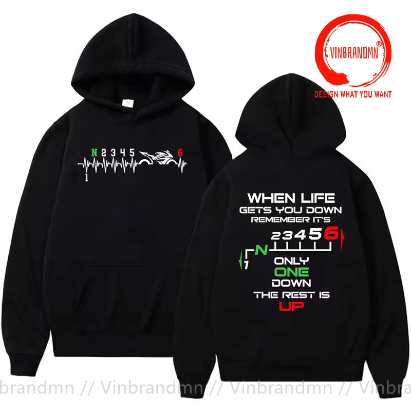 1N23456 오토바이 기어 시프트 원 업 파이브 다운 - Motorcycle Gear Hoodie 리뷰 및 가격