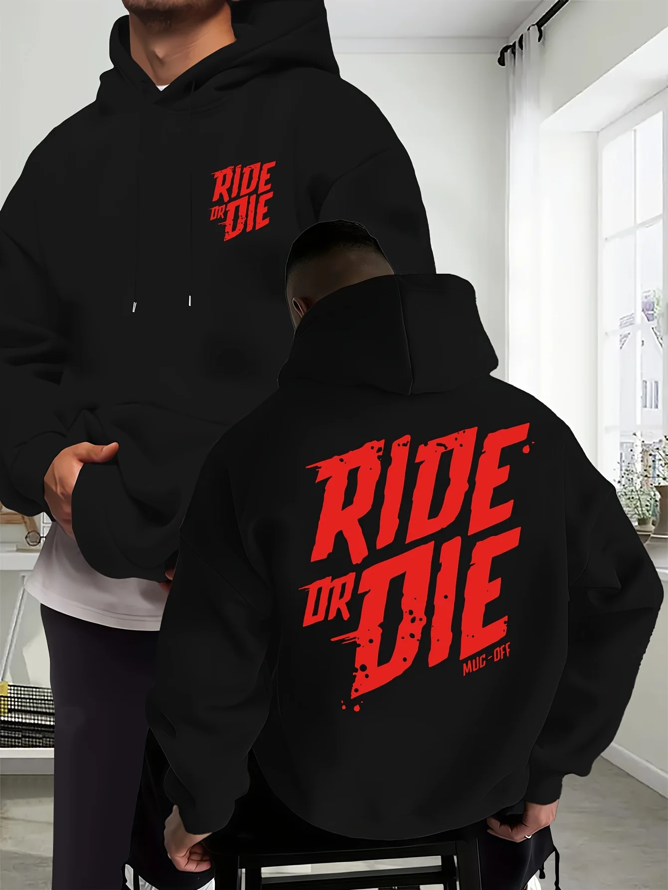 남성용 바이커 후디 라이드 오어 다이 레터 그래픽 백  - Motorcycle Gear Hoodie 리뷰 및 가격