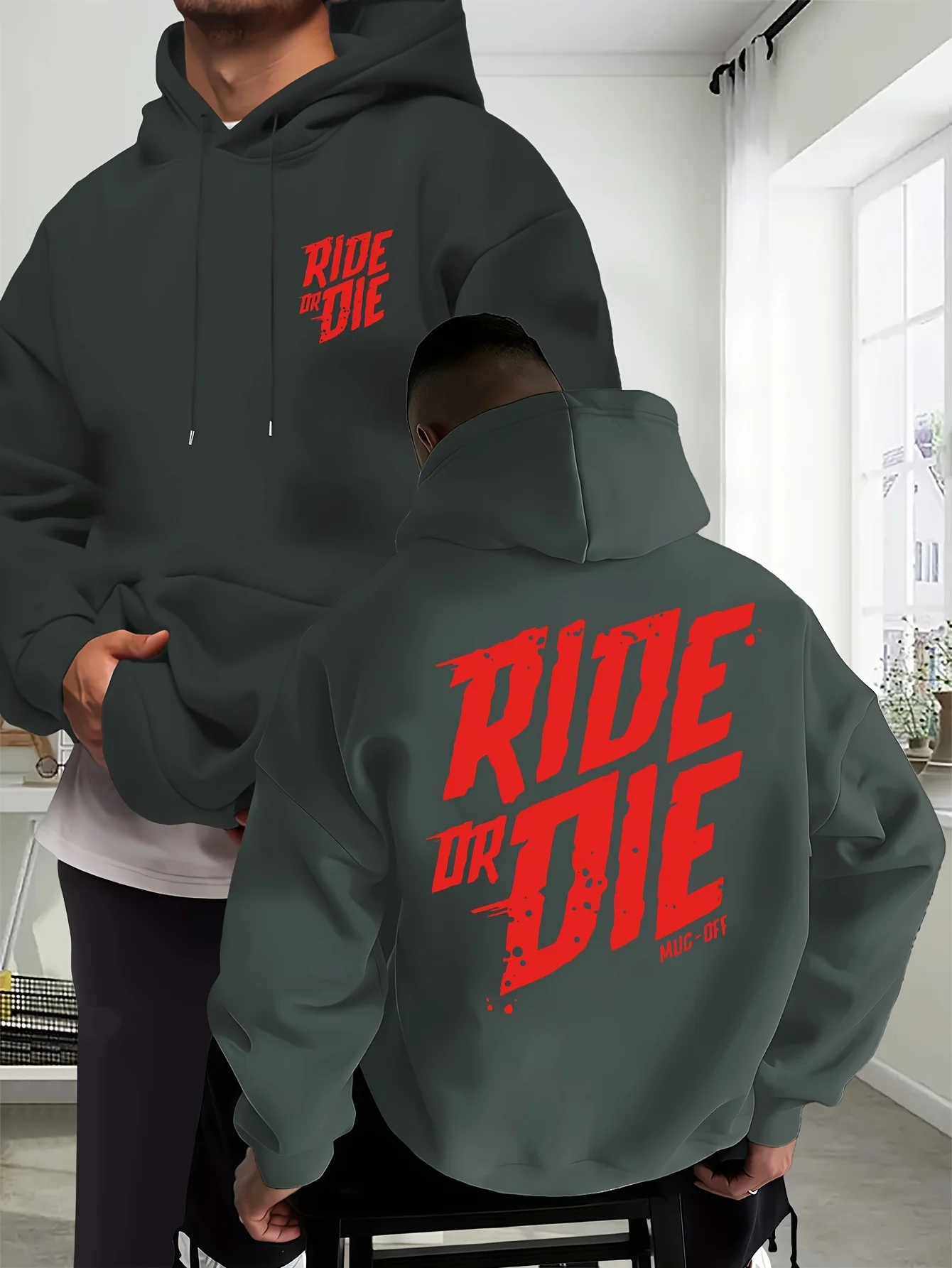 남성용 바이커 후디 라이드 오어 다이 레터 그래픽 백  - Motorcycle Gear Hoodie 리뷰 및 가격