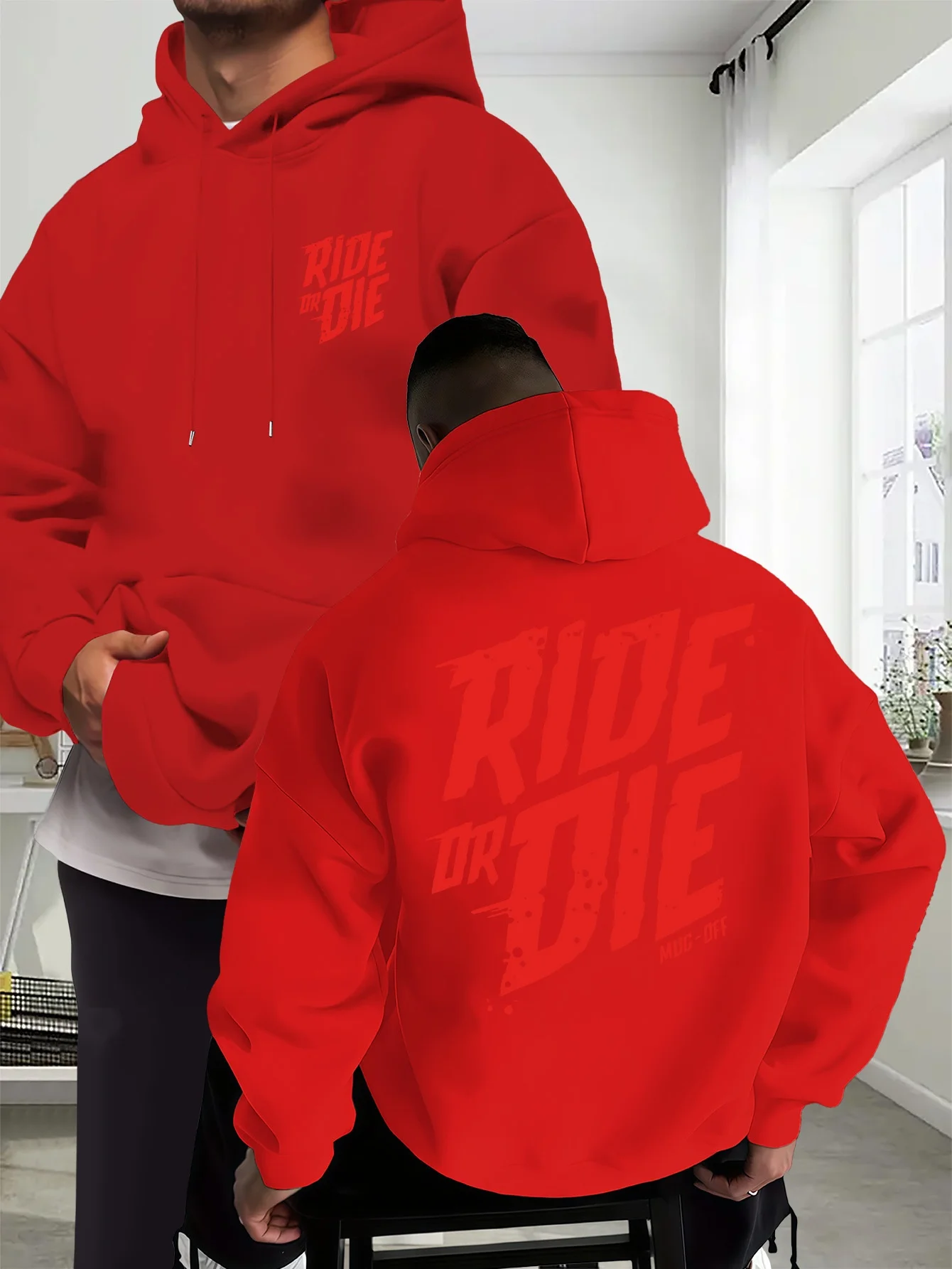 남성용 바이커 후디 라이드 오어 다이 레터 그래픽 백  - Motorcycle Gear Hoodie 리뷰 및 가격